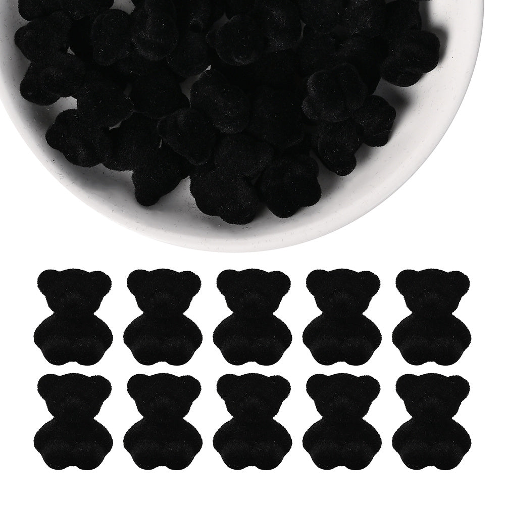 Resin Flocked Bowknot Beads