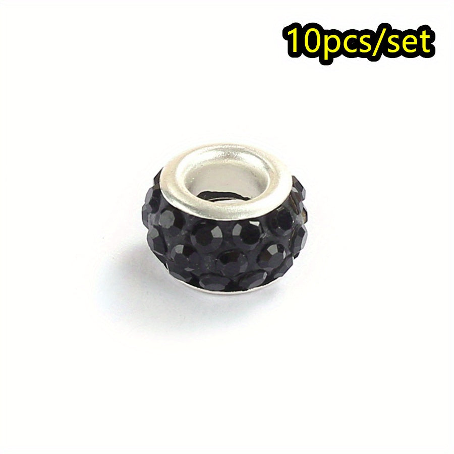 10pcs/lot Colorful European Style Rhinestone Spacer Beads