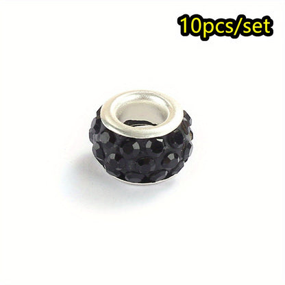 10pcs/lot Colorful European Style Rhinestone Spacer Beads