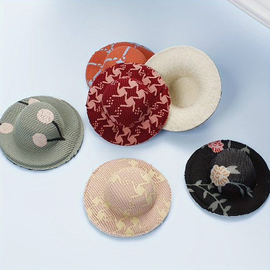 10PCS Vintage Printed Mini Top Hat Set
