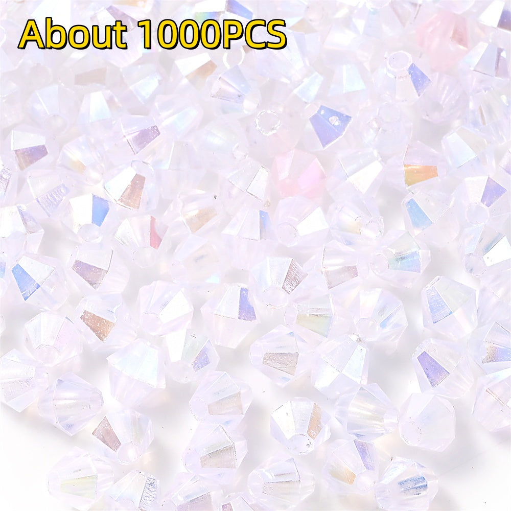 1000pcs 4mm Shiny Acrylic Faceted Beads