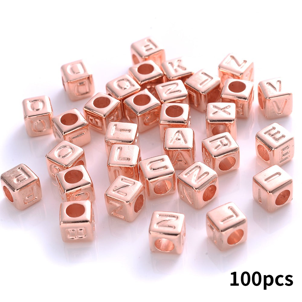 Retro Square CCB Letter Beads