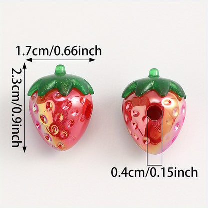 Red Strawberry Acrylic Beads