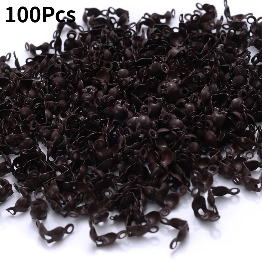 100/200pcs 4x8mm Ball Chain Connector Crimp Beads