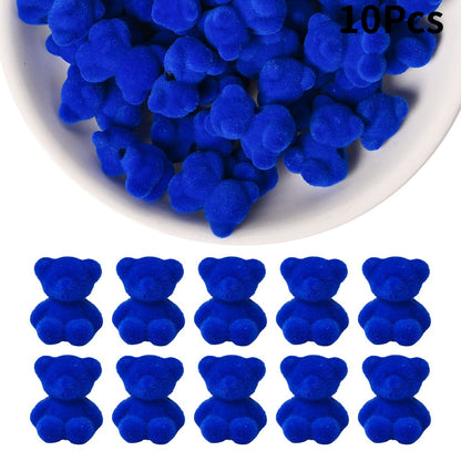Flocked Bear Resin Beads