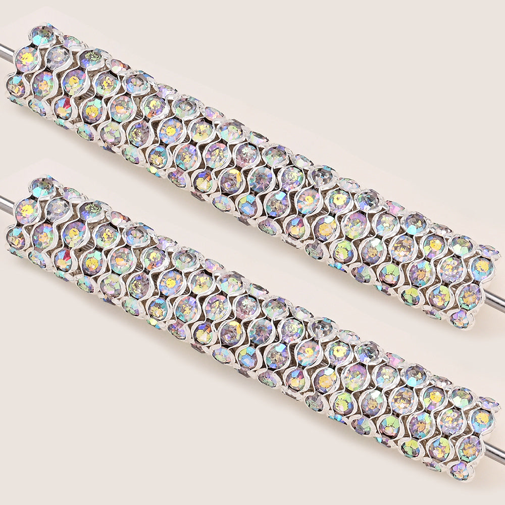 30/50pcs 12mm Wave Rhinestone Alloy Spacer Beads