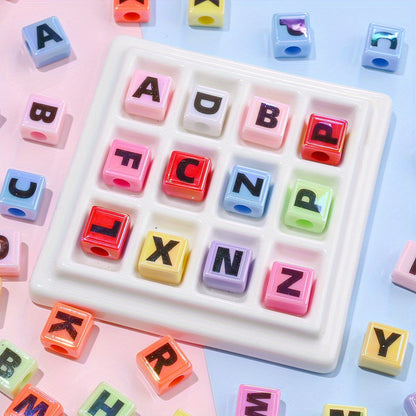 Mixed Color Acrylic Letter Beads