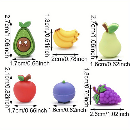 6pcs/set Fruit Theme Silicone Focal Beads Set