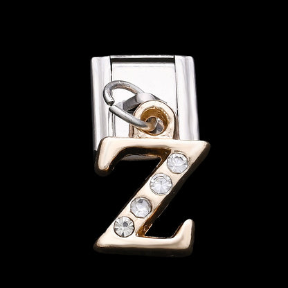1PC Rhinestone A-Z Letter Modular Bracelet Charm Set