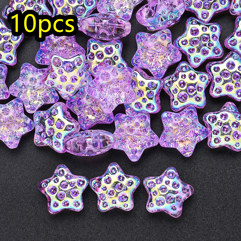 10pcs 18mm Vibrant Star Glass Beads