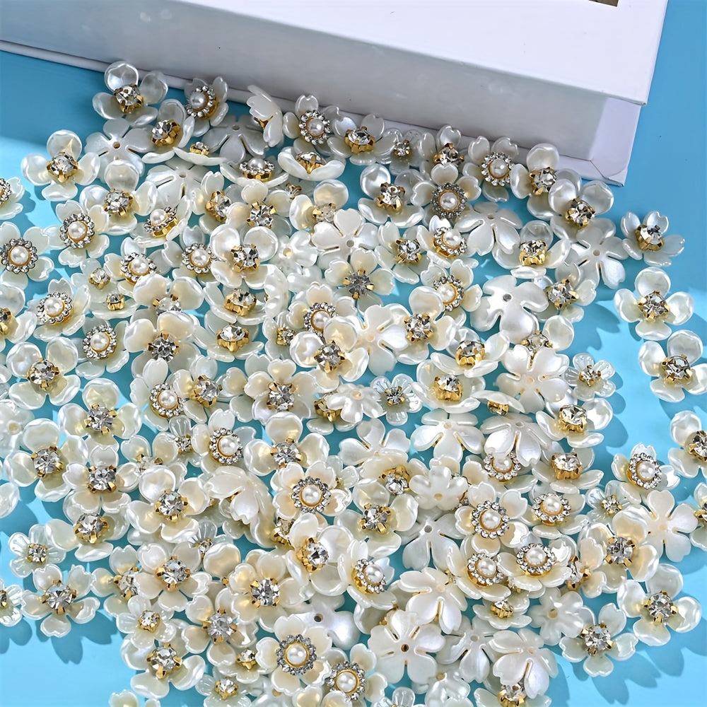 Petal Rhinestone Flower Flatback Beads
