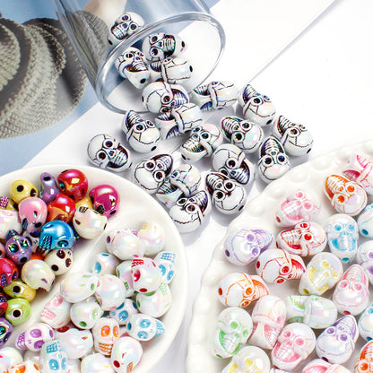 10pcs Colorful Skull Beads