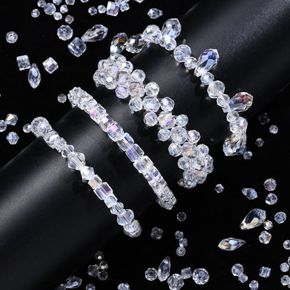 200pcs Clear AB Faceted Glass Beads