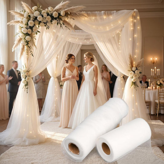 White Transparent Mesh Fabric Roll