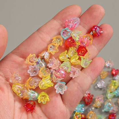 Shiny AB Trumpet Flower Beads