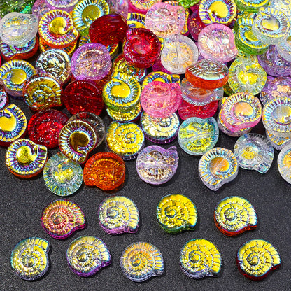 AB Conch Glass Beads