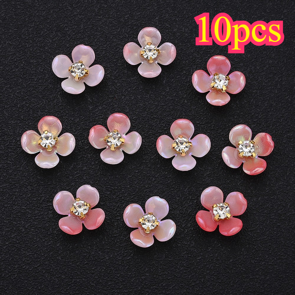 30pcs 15mm Gradient Acrylic Flower Beads