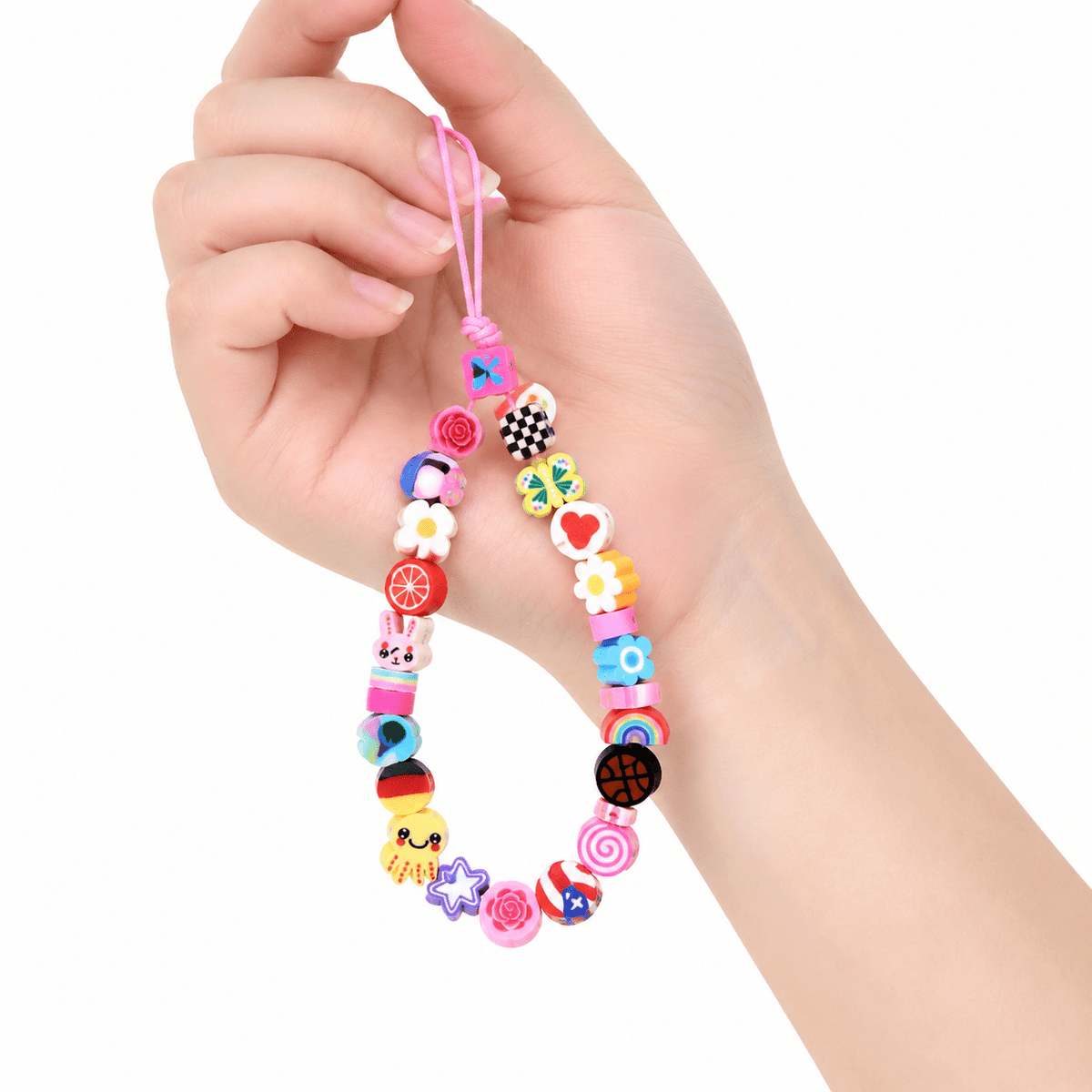 440pcs Colorful Polymer Clay Beads Set, Mixed Shapes & Patterns (Flowers