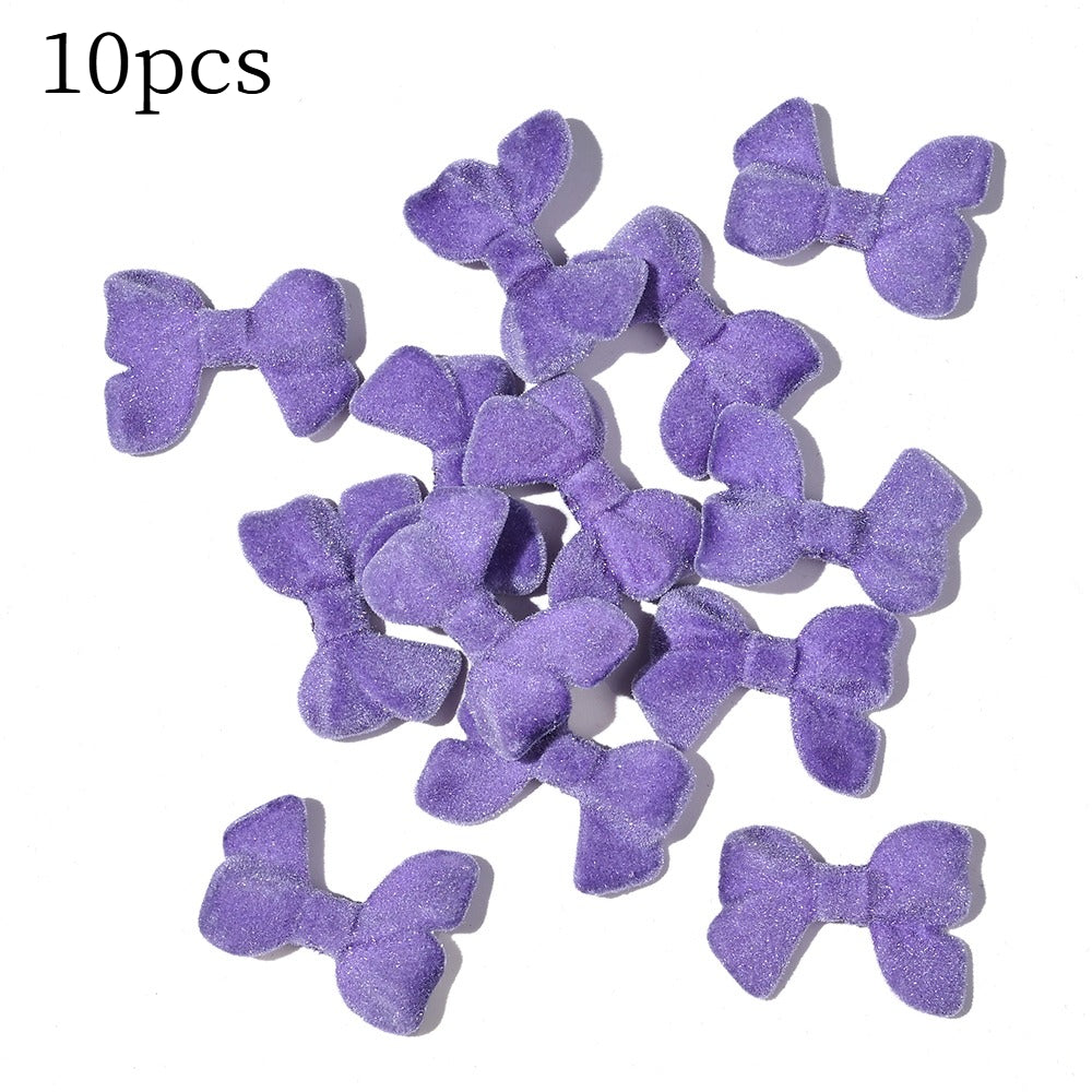 Resin Flocked Bowknot Beads