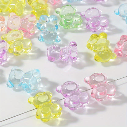 20pcs 8x11mm Transparent Bear Acrylic Beads