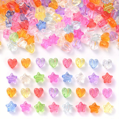 Heart Star Acrylic Beads