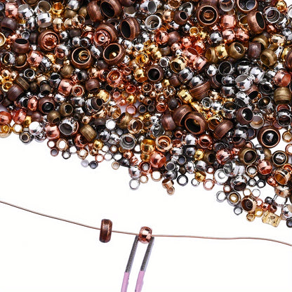 500pcs/lot 1.5/2/2.5/3mm Golden Copper Crimp Beads