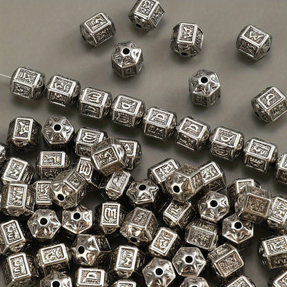 Silver Vintage Barrel Beads