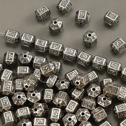 Silver Vintage Barrel Beads