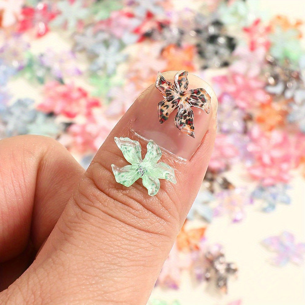 30pcs/set Ice Lily Flower Beads