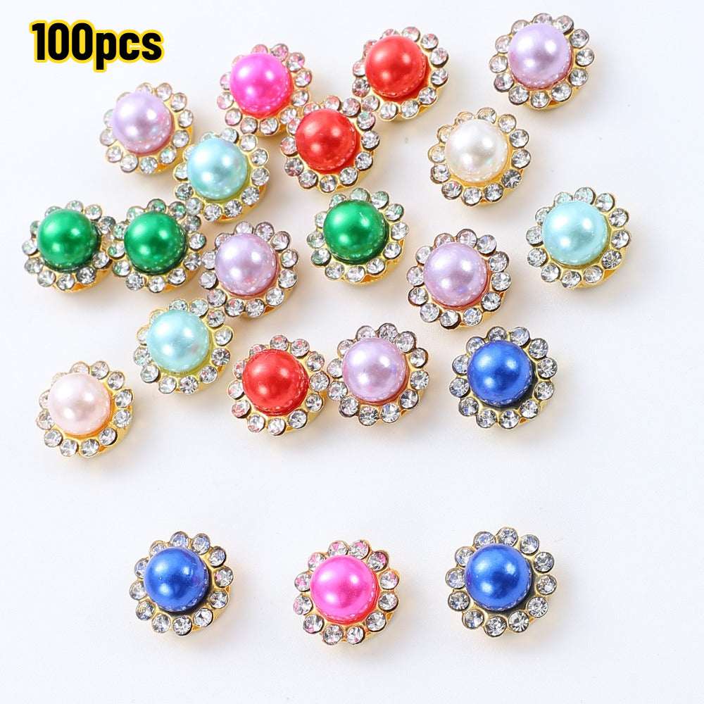 Golden Flower Claw Rhinestone Embellishments