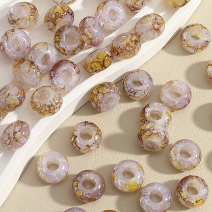 Ink Spatter Large Hole Acrylic Beads