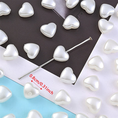 White Love Acrylic Beads