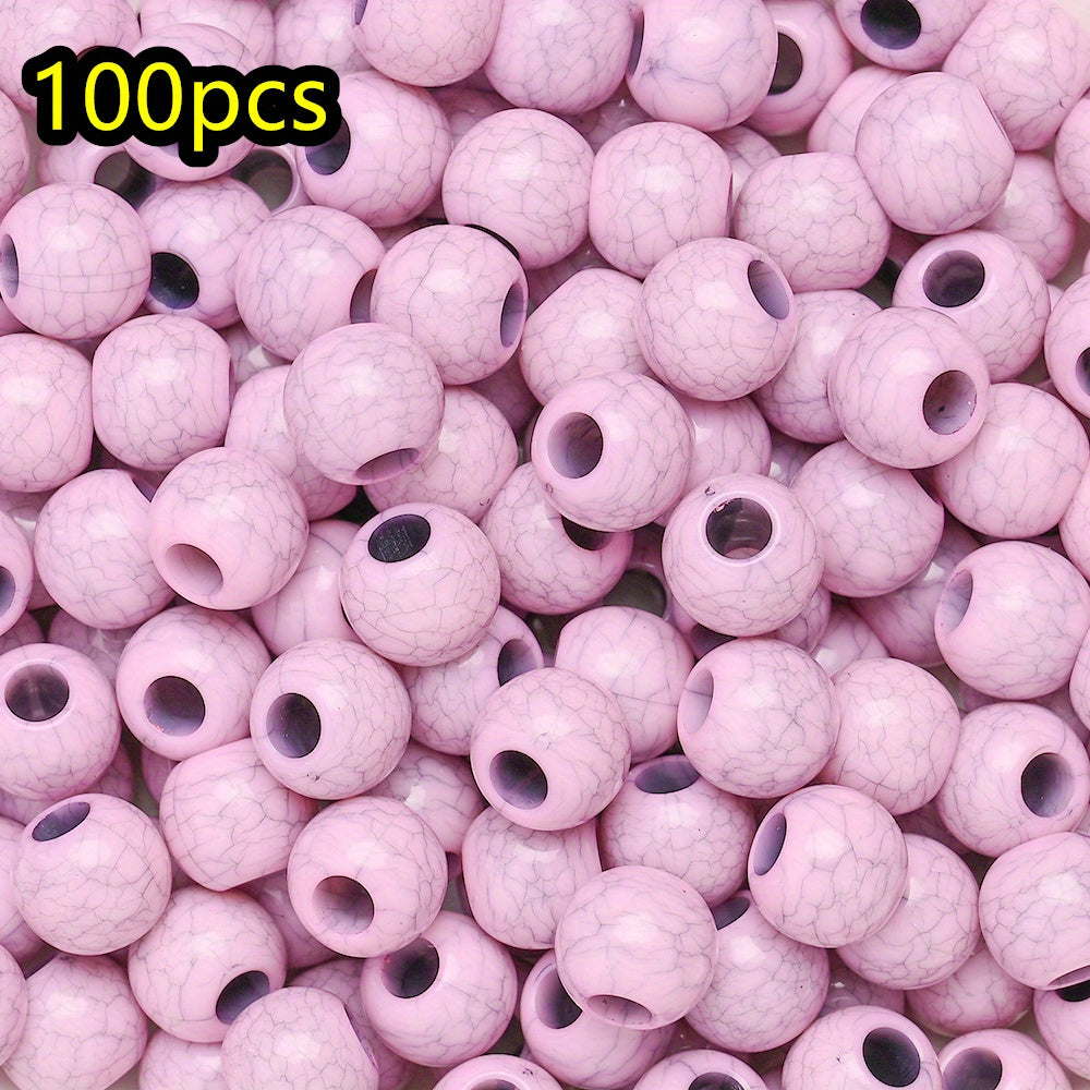 100pcs/set Imitation Stone Crack Round Beads