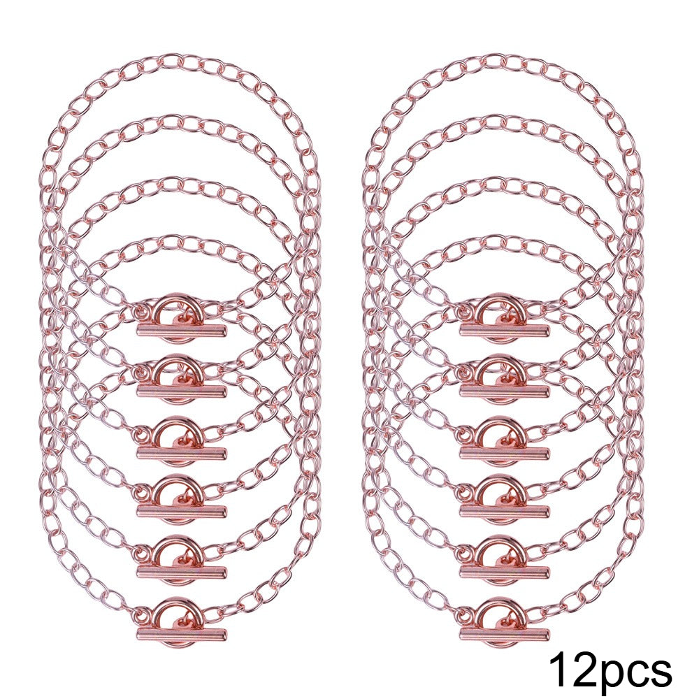 Mixed Color Alloy OT Bracelet Chains