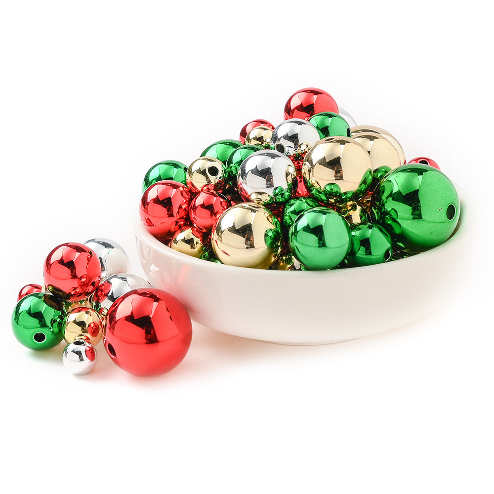 10/20/30pcs Laser Reflective Acrylic Round Beads