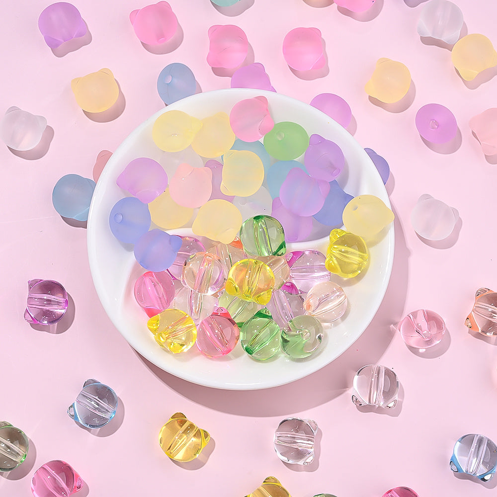 30pcs 12x13mm Cat Head Acrylic Beads