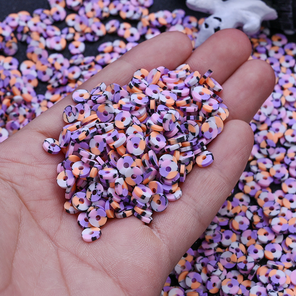 8000-Piece Random Mixed Halloween Polymer Clay Disc Beads