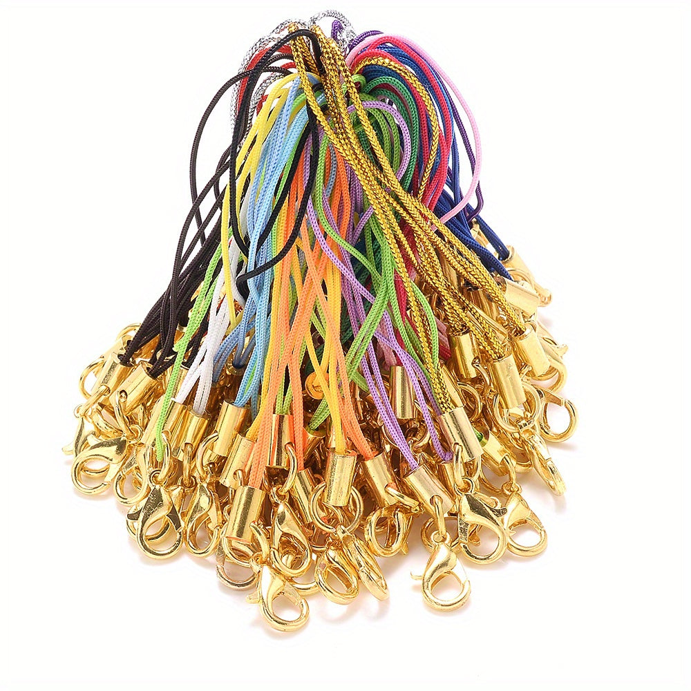 50PCS 70mm Colorful Nylon Lobster Clasp Strap Set