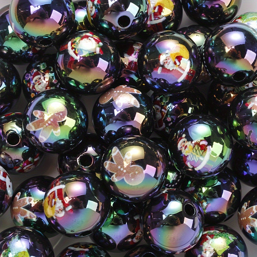 Christmas Printed Acrylic Beads