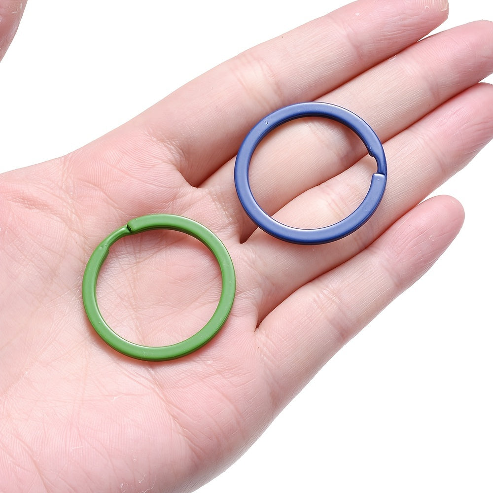 10PCS 30mm Multicolor Alloy Keychain Ring Set