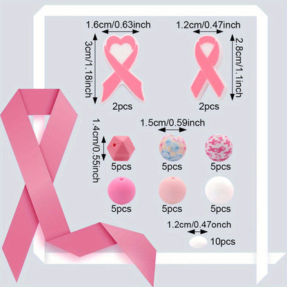 Ribbon Shape Silicone Beads Set