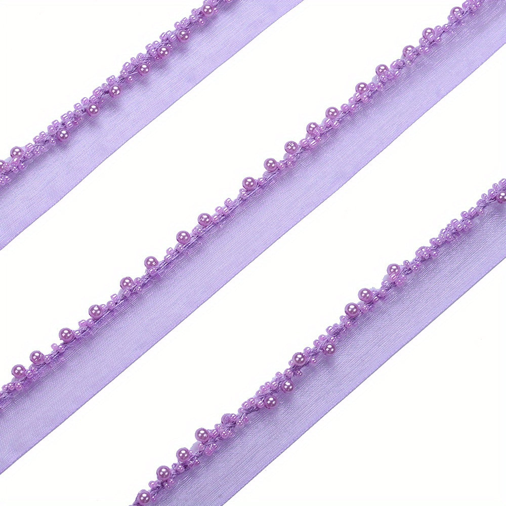 85cm 2cm Shiny Tiny Beads Lace Trim Ribbon