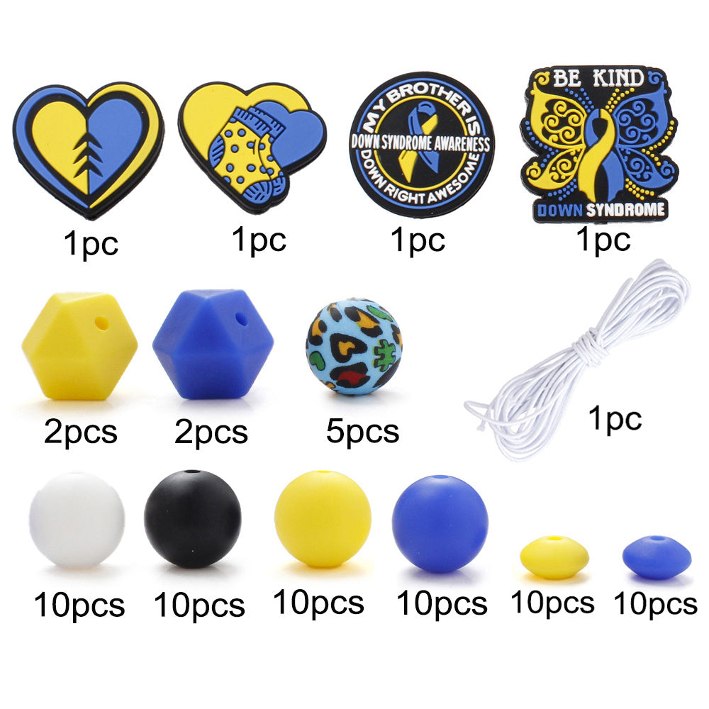 Mix Style Silicone Beads Set with Beading Pens