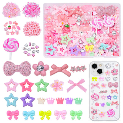 Macaron Resin Love Bow Star Flatback Embellishment Set