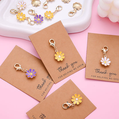 Alloy Flower Keychain Set