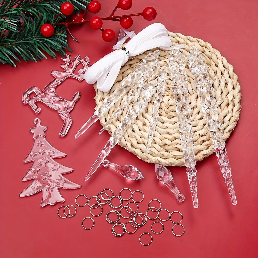 Christmas Snowflake Fawn Acrylic Beads Set