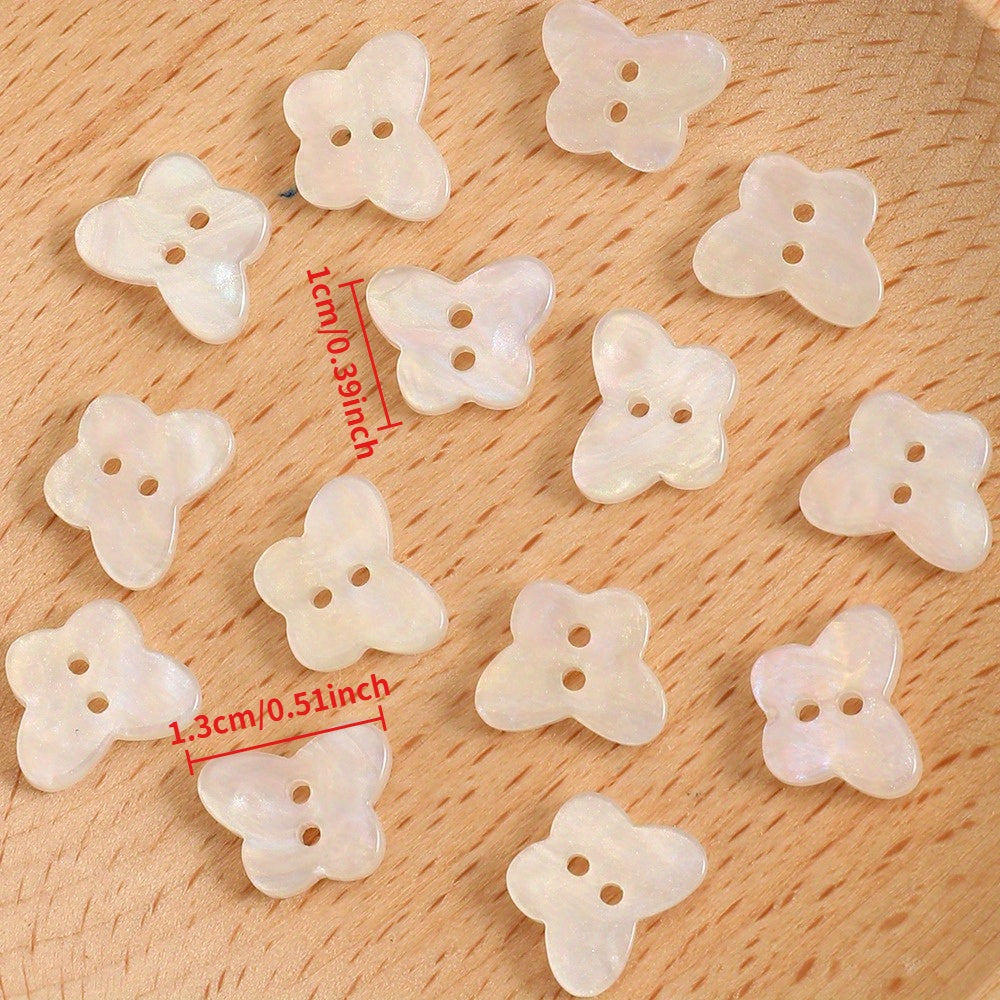 20PCS White AB Butterfly Resin Double-Hole Buttons