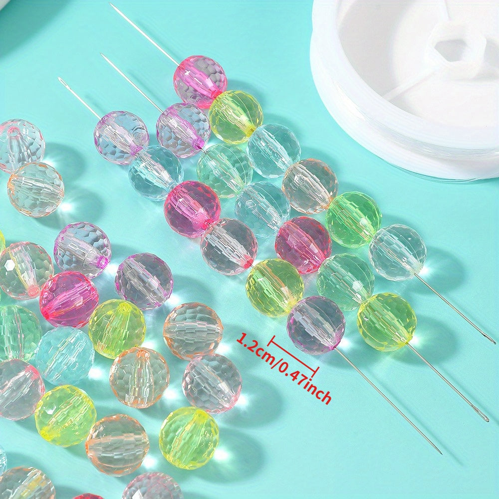 Mixed Color Transparent Cut-Off Acrylic Beads