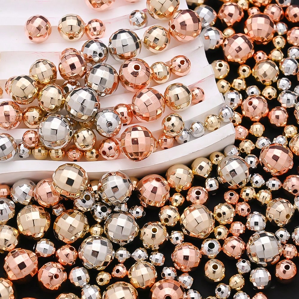 40/60/100/200pcs 6/8/10/12mm Vintage Disco Ball Beads