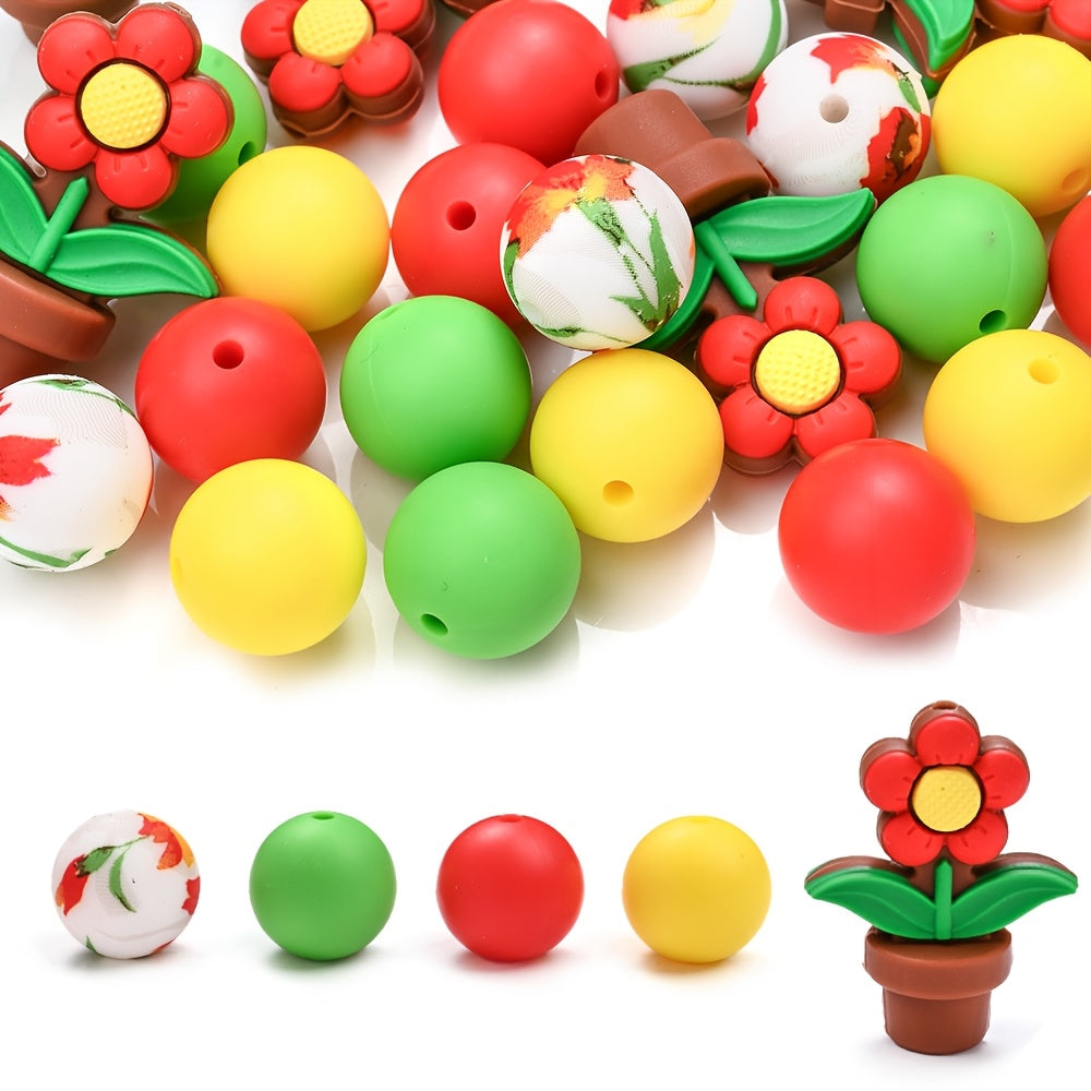 25pcs Silicone Beads Set
